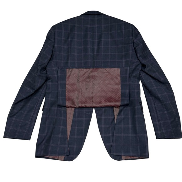 Ted Baker London No Ordinary Joe Jake 100% Wool Suit Navy Windowpane 40Long 34W - Picture 16 of 16